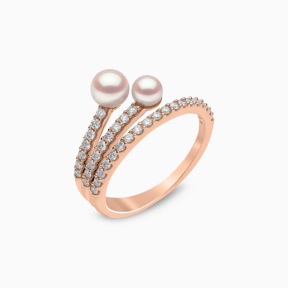 Rose Gold / White Japanese Akoya