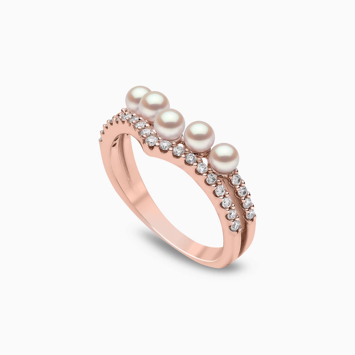 Rose Gold / White Japanese Akoya