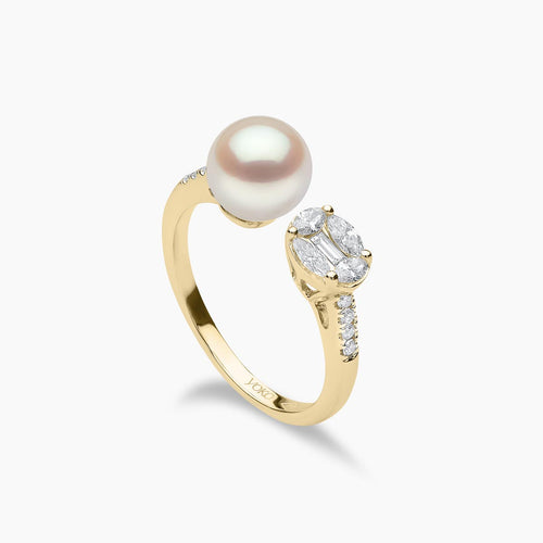 Starlight 18K Gold Pearl and Diamond Enigma Ring