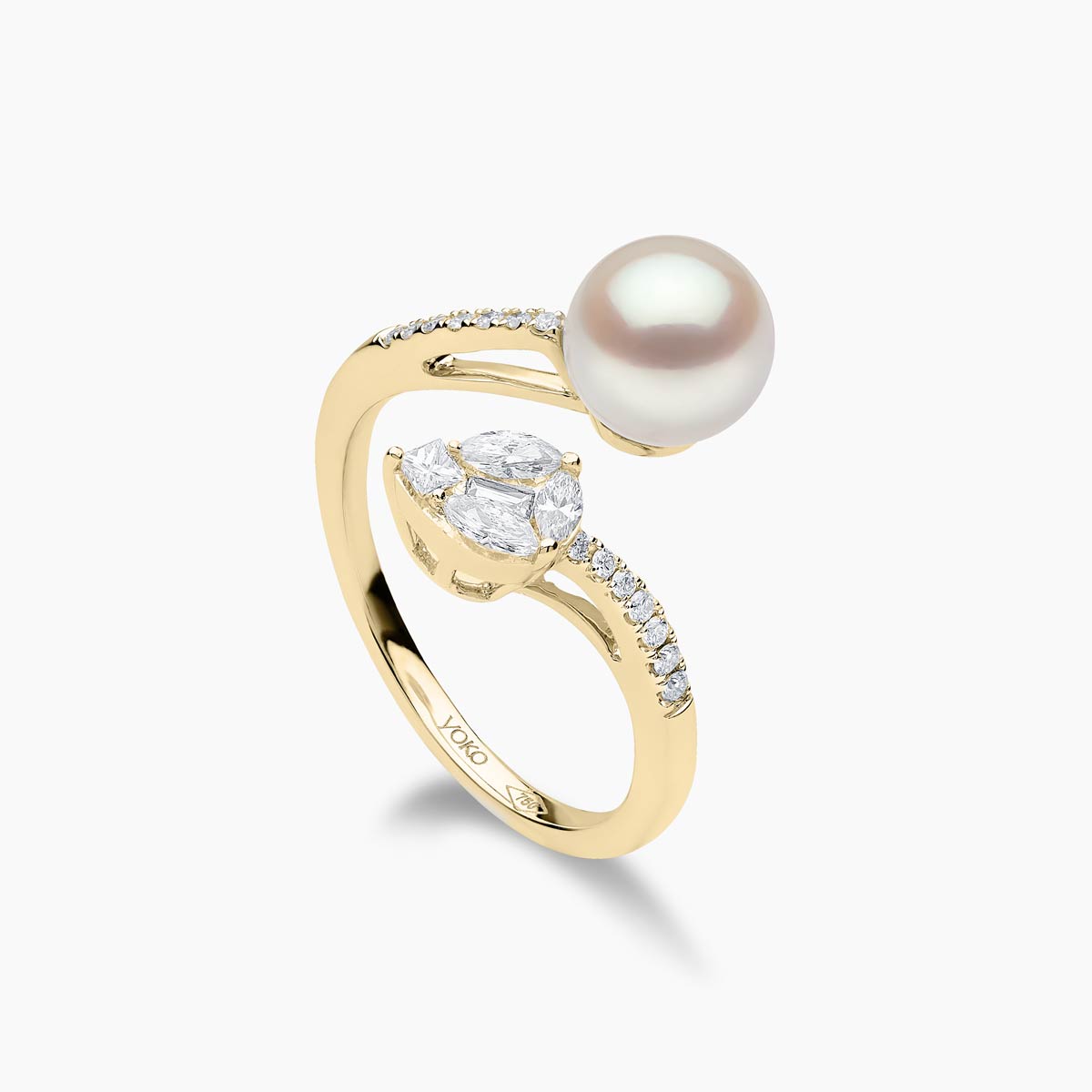 Starlight 18K Gold Pearl and Diamond Lumina Ring