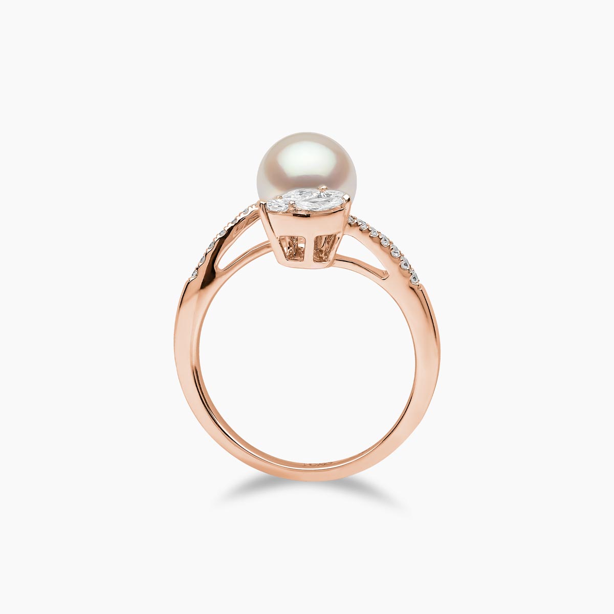 Rose Gold / White Japanese Akoya