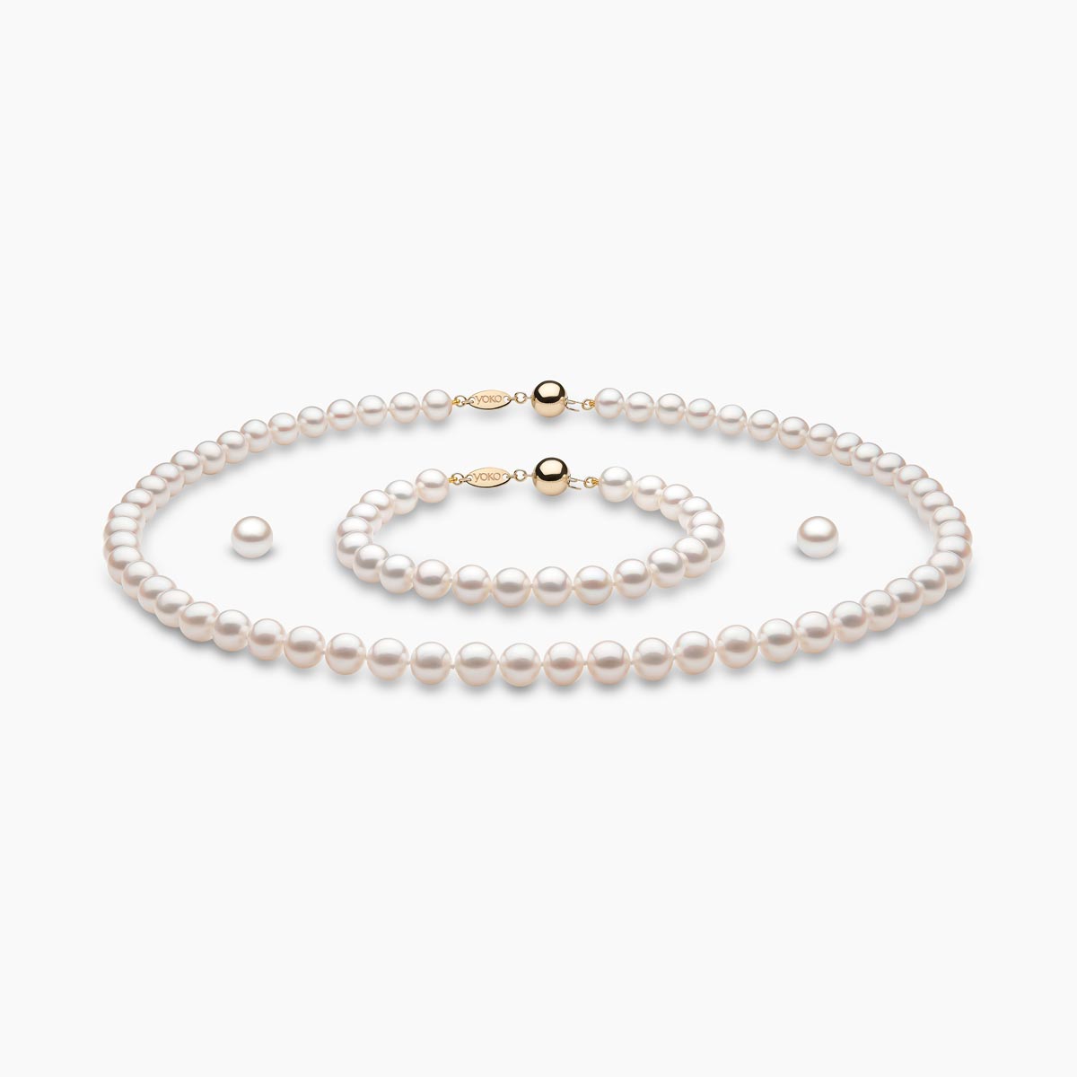 Yellow Gold / White Freshwater / 7-8mm