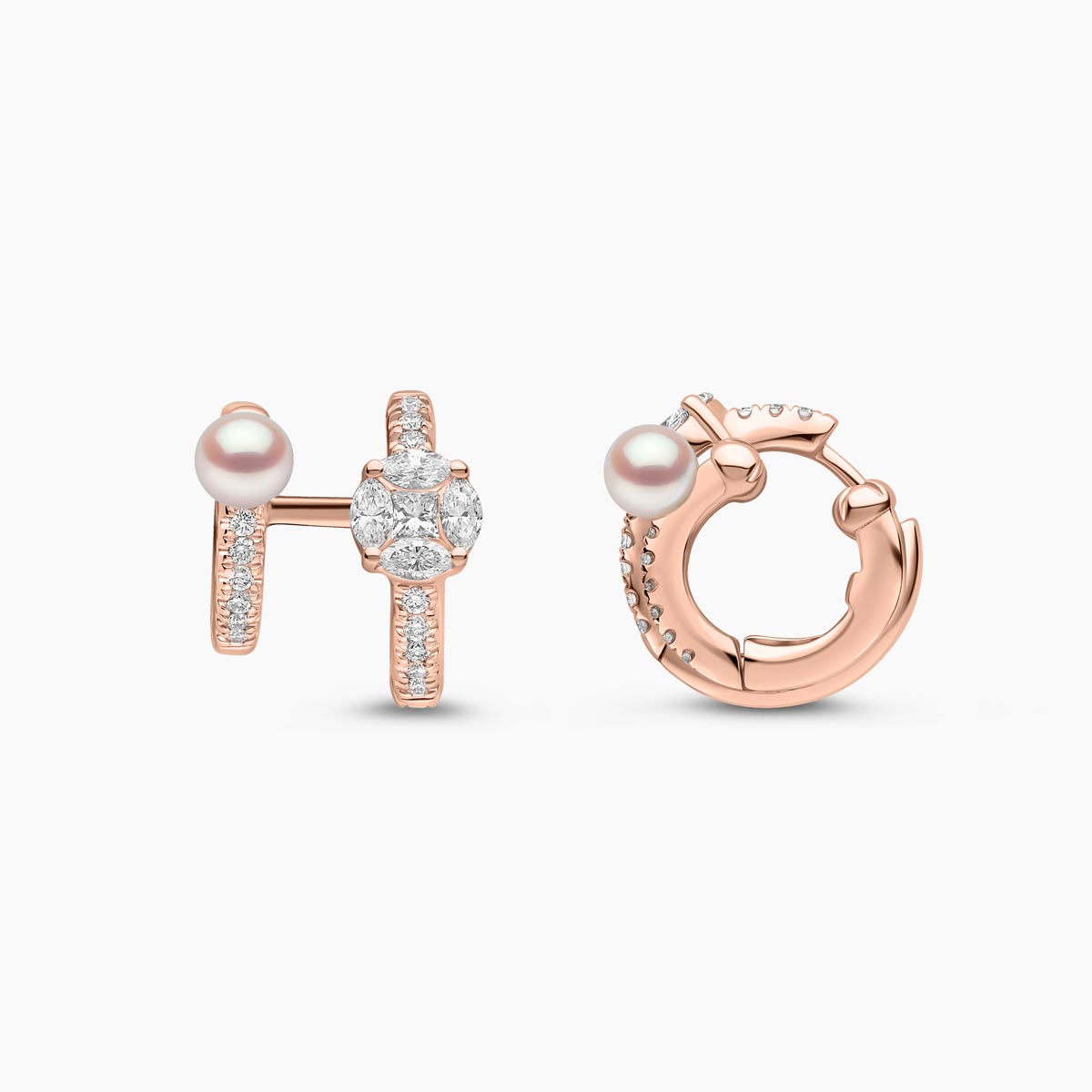 Rose Gold / White Japanese Akoya