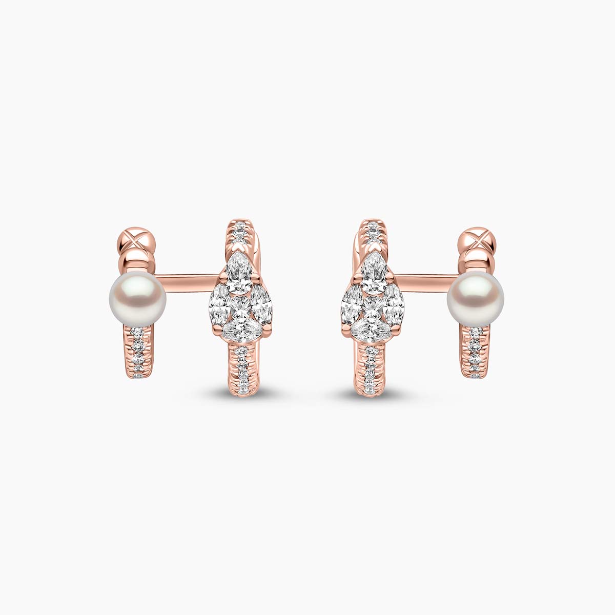 Rose Gold / White Japanese Akoya