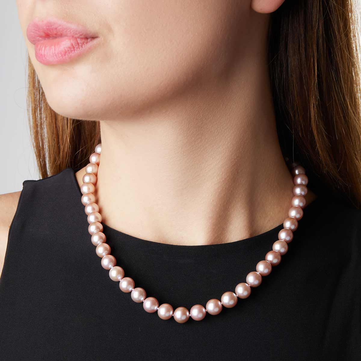 Yellow Gold / Pink Freshwater / 8mm