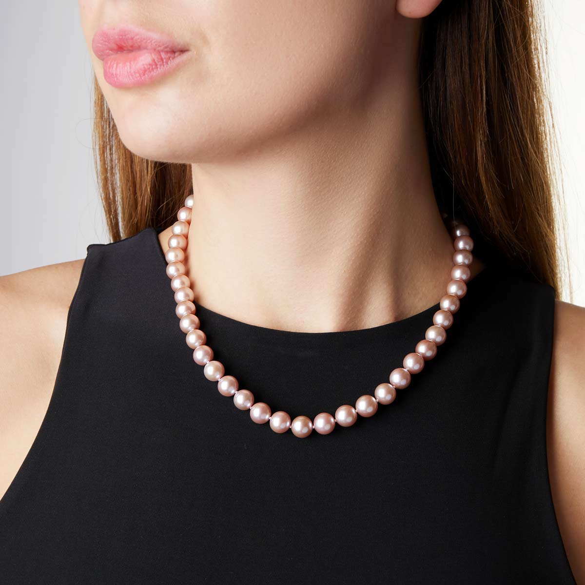 White Gold / Pink Freshwater / 8mm