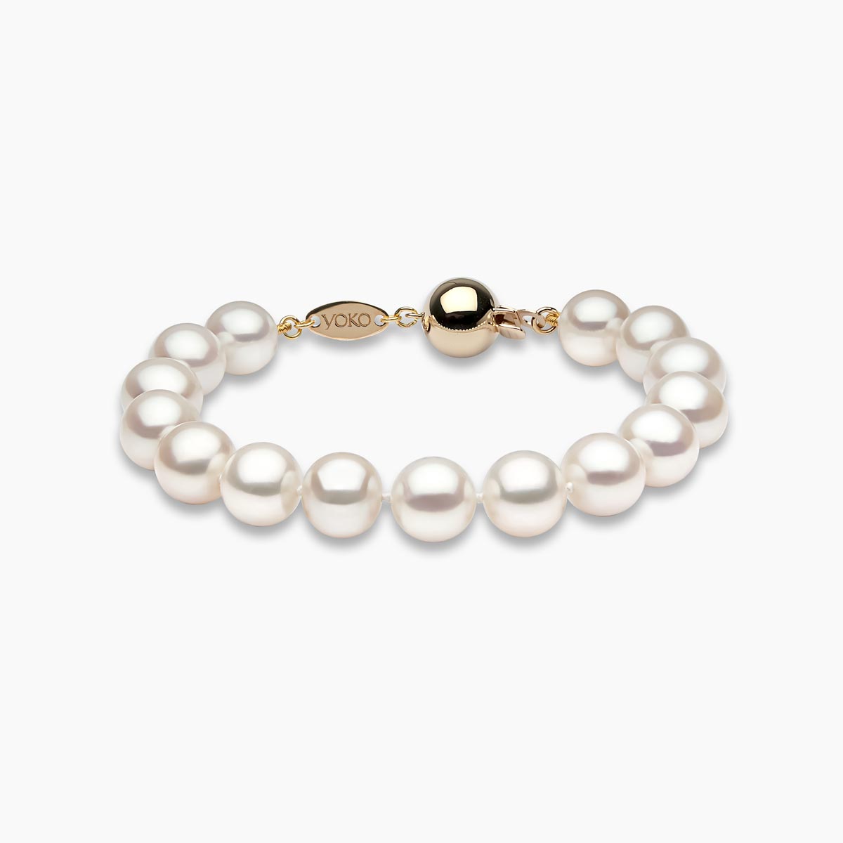 Yellow Gold / White Freshwater / 10mm