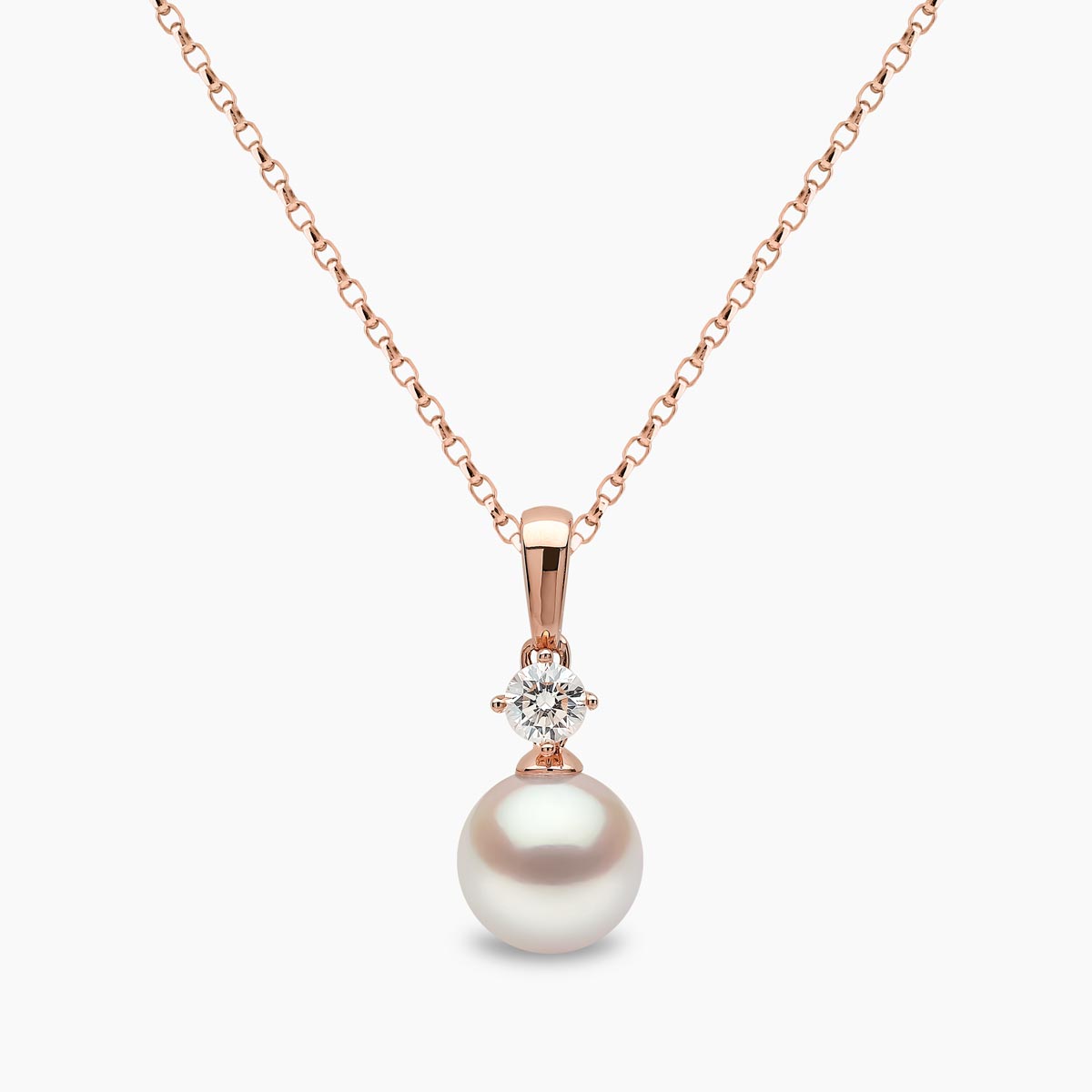 Rose Gold / White Japanese Akoya