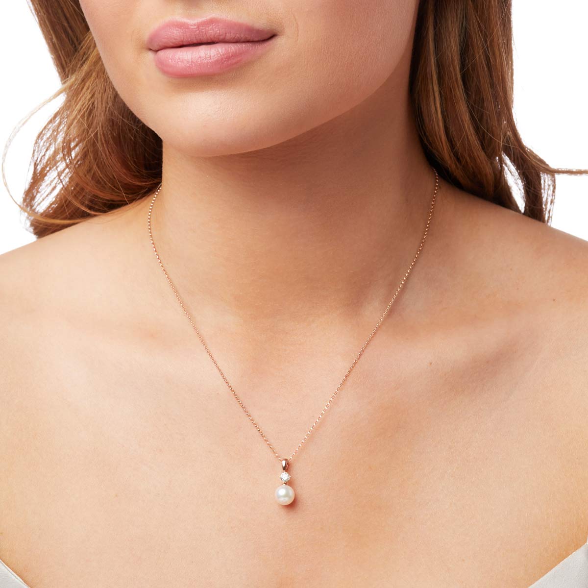 Rose Gold / White Japanese Akoya