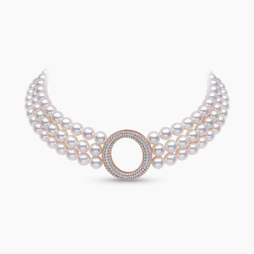 Rose Gold / White Japanese Akoya