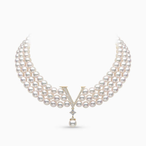 Yellow Gold / White Japanese Akoya