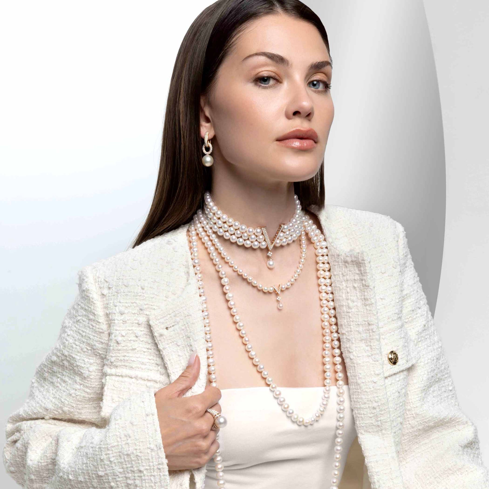 Rose Gold / White Japanese Akoya